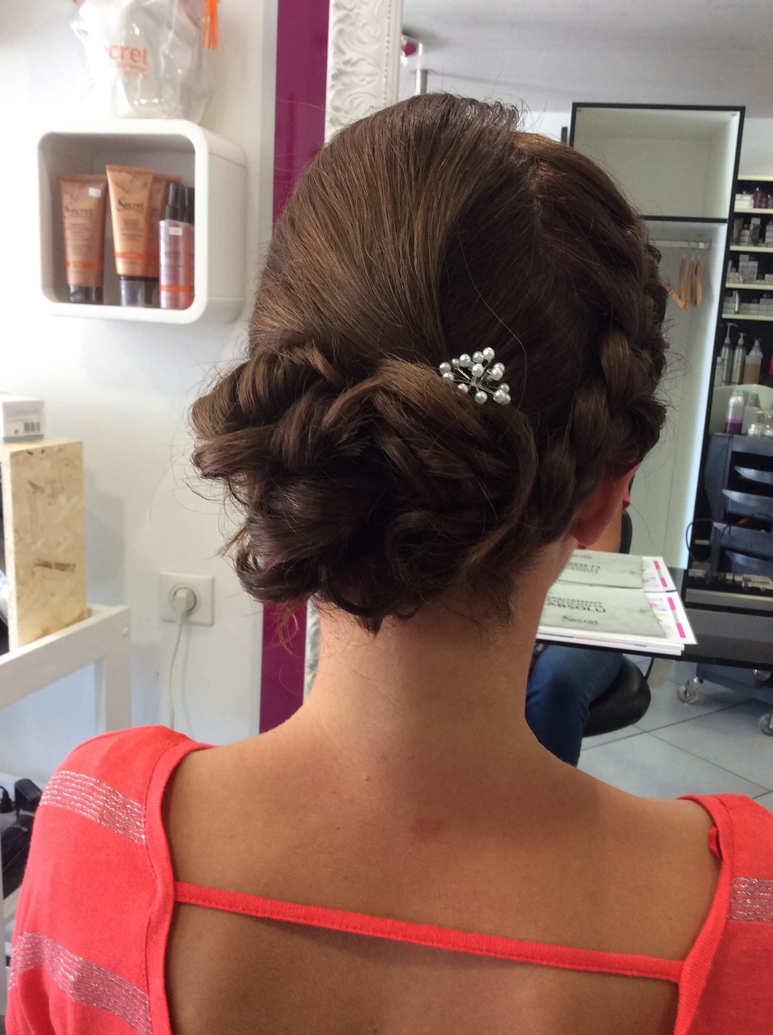 chignon mariée avec perles